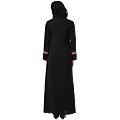 Elegant front open abaya with embroidery work- Black Elegant front open abaya with embroidery work- Black